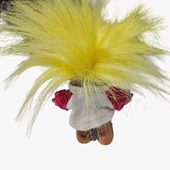 Vintage 90s Russ Troll for President Doll 5 inch Yellow Hair Brown Eyes T-Shirt - Picture 3 of 8